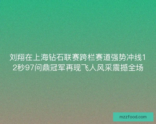 刘翔在上海钻石联赛跨栏赛道强势冲线12秒97问鼎冠军再现飞人风采震撼全场