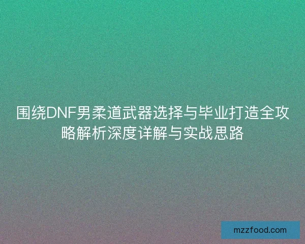 围绕DNF男柔道武器选择与毕业打造全攻略解析深度详解与实战思路